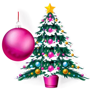 Matte Pink Christmas Tree PNG Gog4 PNG