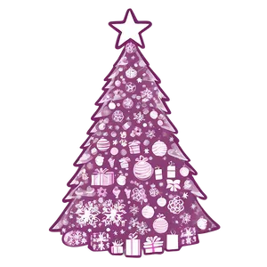 Mauve Pink Christmas Tree Png 2 PNG image