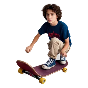 Max Skateboarding Stranger Things Png 05212024 PNG image