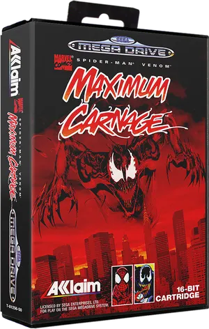 Maximum Carnage Video Game Box Art PNG image