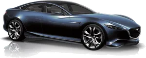 Mazda Concept Car Blue Side View PNG image