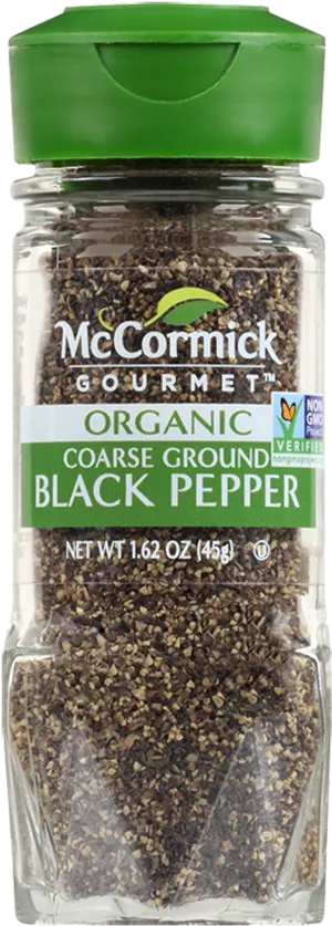 Mc Cormick Gourmet Organic Coarse Ground Black Pepper PNG image