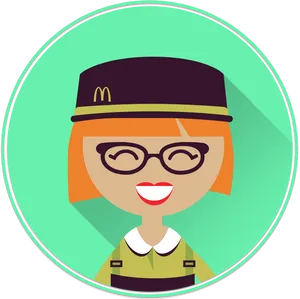 Mc Donalds Animated Employee Icon PNG image