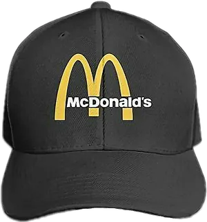 Mc Donalds Branded Black Cap PNG image