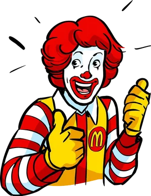 Mc Donalds Clown Character Thumbs Up PNG image