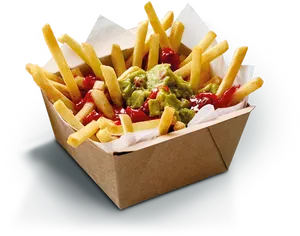 Mc Donalds Frieswith Guacamoleand Ketchup PNG image