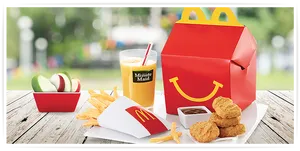 Mc Donalds Happy Meal Set Outdoors PNG image