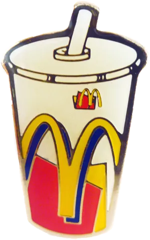 Mc Donalds Iconic Soda Cup Pin PNG image