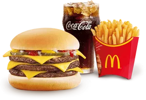 Mc Donalds Meal Combo Big Mac Fries Coke PNG image