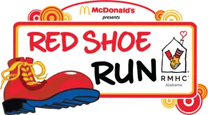 Mc Donalds Red Shoe Run Event Banner PNG image