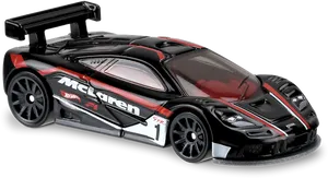 Mc Laren F1 Model Car Black Red PNG image