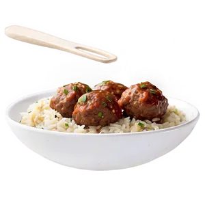 Meatball And Rice Combo PNG Ish