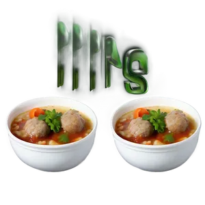 Meatball Soup Digital Artwork PNG