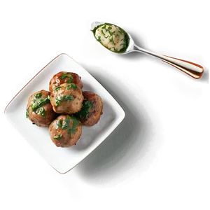 Meatball With Chimichurri Sauce PNG Gqj PNG