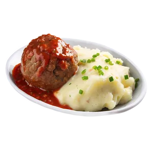 Meatball With Mashed Potatoes PNG 06242024 PNG
