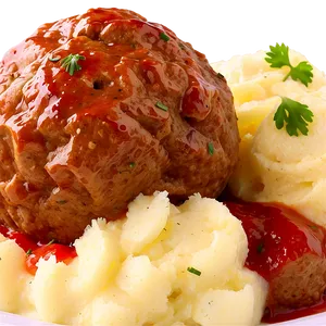 Meatball With Mashed Potatoes PNG Pbm PNG