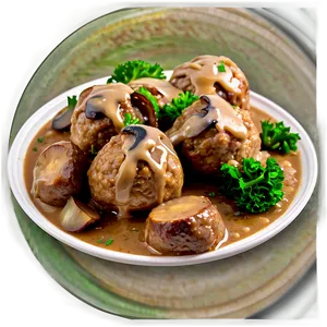 Meatball With Mushroom Gravy PNG 71 PNG