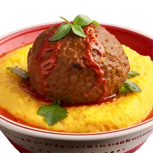 Meatball With Polenta PNG 06242024 PNG