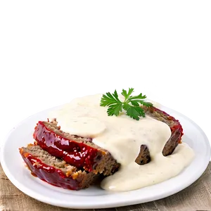 Meatloaf With Creamy Topping PNG Een