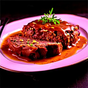 Meatloaf With Mushroom Gravy PNG Lck82 PNG