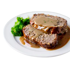 Meatloaf With Mushroom Gravy PNG Ttx