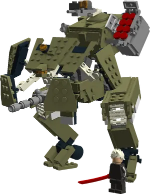 Mechanical Lego Robot Model PNG image