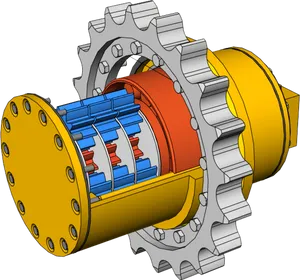 Mechanical Planetary Gear System PNG image