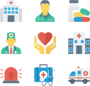 Medical Healthcare Icons Set PNG image
