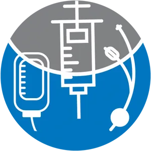 Medical I V Dripand Syringe Icon PNG image