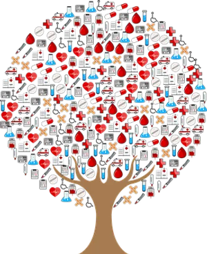 Medical Icon Tree Graphic