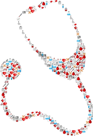 Medical Mosaic Stethoscope Art