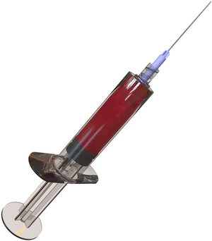 Medical Syringe Filled With Red Substance PNG image