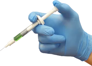 Medical Syringe In Hand Isolated PNG image