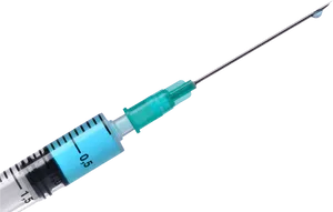 Medical Syringe With Droplet On Needle PNG image