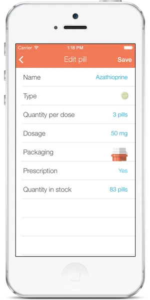 Medication Management App Screen PNG image