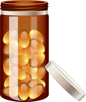 Medication Pills Bottle Vector PNG image