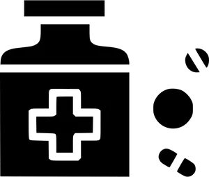 Medicine Bottleand Pills Icon