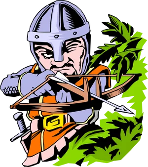 Medieval Archer Readyto Shoot PNG image
