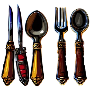 Medieval Banquet Utensils PNG 06212024