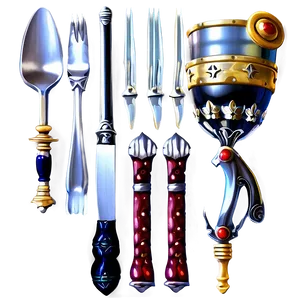 Medieval Banquet Utensils PNG Krt