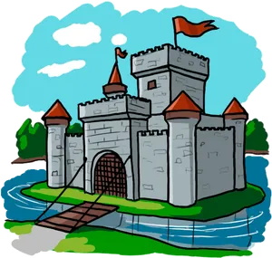 Medieval Castle Illustration PNG image