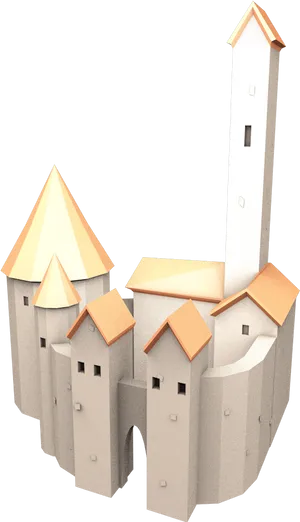Medieval Castle3 D Model PNG