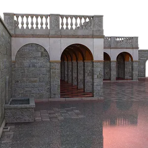 Medieval Courtyard3 D Rendering PNG image