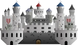 Medieval Fantasy Castle Illustration PNG image