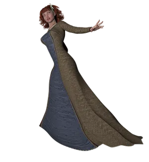 Medieval Gown3 D Model PNG image