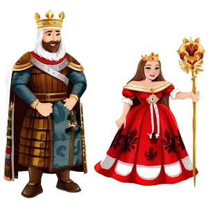Medieval King And Queen PNG Bbp96