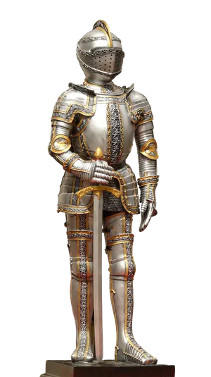 Medieval Knight Armor Standing PNG image