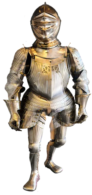 Medieval Knight Full Armor Standing PNG image