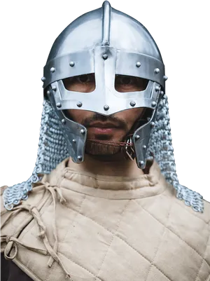 Medieval Knight Helmet Portrait PNG image