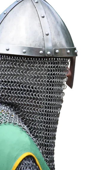 Medieval Knight Helmetand Chainmail PNG image